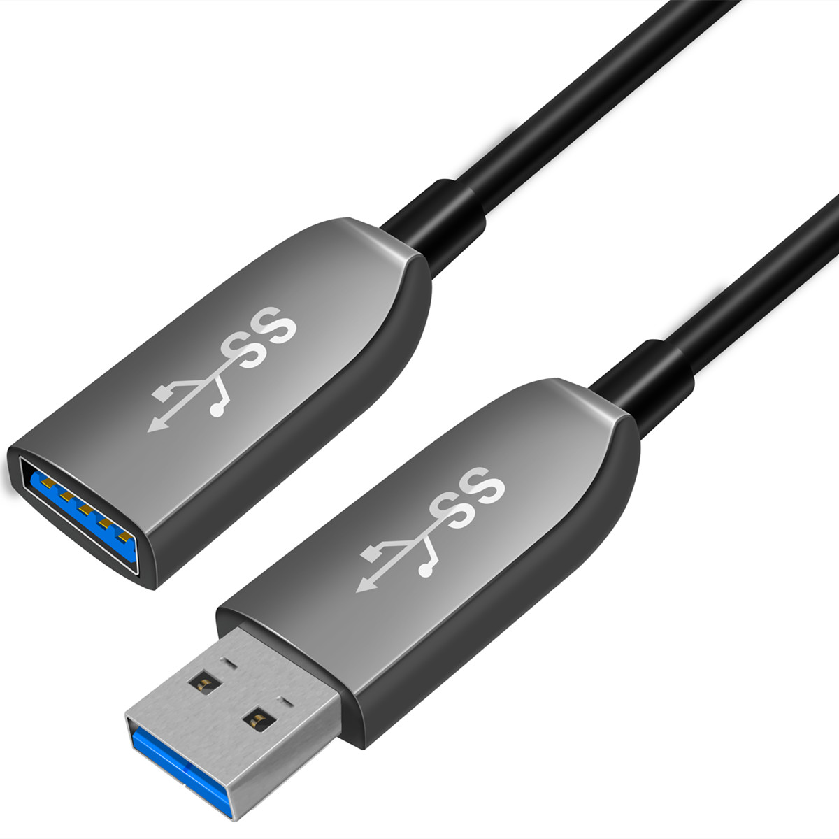 Hybrid USB 3.0 AOC Active Optical Fiber Extension Cable AM to AF up to 100 meters(330ft)